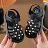 2024 Girls' Non-Slip Pearl Sandals - Soft Sole, Cute Princess Style for Outdoor & Beach
