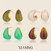 Xia Ling 18K Gold-Plated Dopamine Resin Stud Earrings for Women