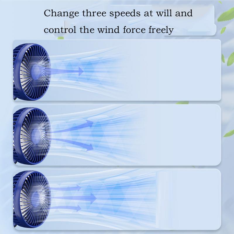 USB Car Fan 3-Speed Portable Fan Car Quiet And Powerful Blower Adjustable Air Circulation For Truck SUV RV Camping