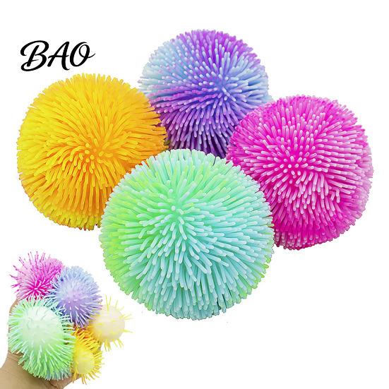 Jouet Main Apaisant Soulagement du Stress Boule Poilue Jouet, TPR Poilu à Presser Fidget Adultes Relaxation Soulagement de l'Anxiété Bureau pour Aide à la Concentration, Tactile Doux