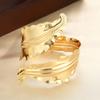 Personalized Leaf Opening Irregular Bracelet, Exaggerated Punk Pleats Wrapped Metal Bracelet