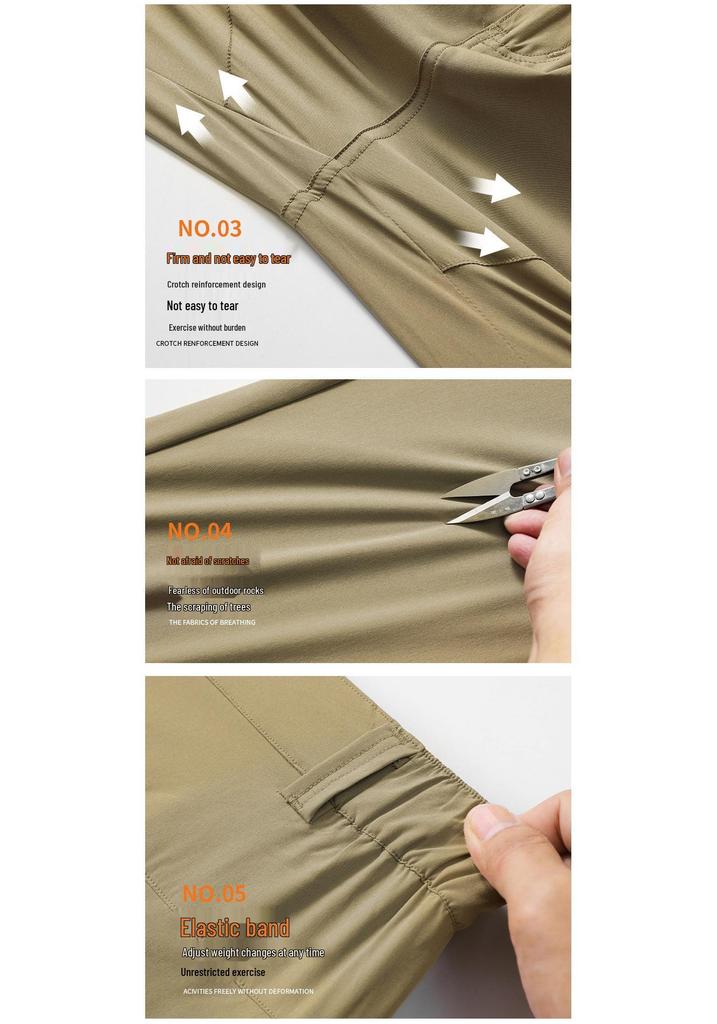 Men's Quick-Dry Elastic Hiking Pants - Breathable, Casual, Plus Size, Long Mountaineering Trousers