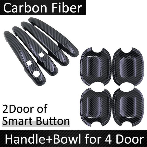 Car Outside Door Handles Cover Trim  ABS Black Carbon Fiber for Toyota Camry Daihatsu Altis XV40 2007~2011 car Stickers Trim