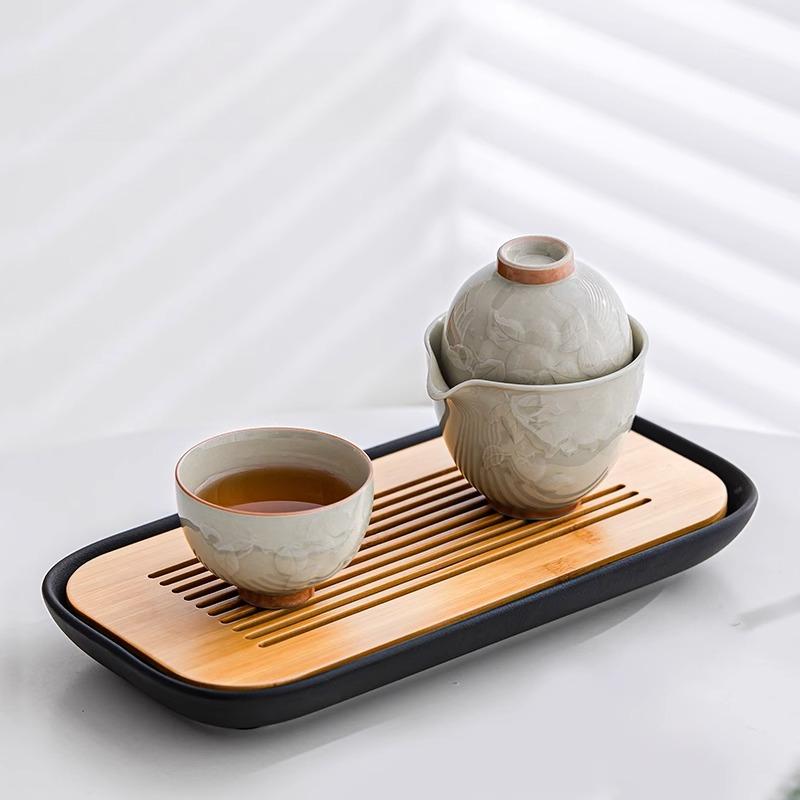 Persimmon Ruyi Travel Tea Set Kuaike Cup Teapot Portable One Pot Two Cups Single Kung Fu Tea Cup Personal Special