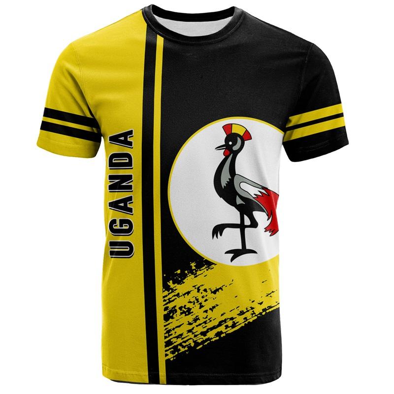Uganda Flag Graphic T-shirts For Men Uganda Emblem National Day Short Sleeve Oversized Tshirt Tops Mens Sport Tee Shirt Clothes