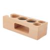 Wooden Coffee Tamper Holder 5 Hole Non Slip Coffee Tamping Station with Mat for Cafes Home
