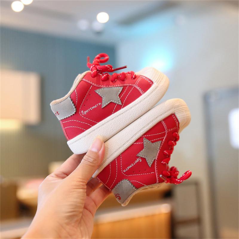 New Winter Baby Shoes Leather Short Fur Star Toddler Kids Shoe Soft Sole Outdoor Tennis Fashion Little Baby Boys Sneakers