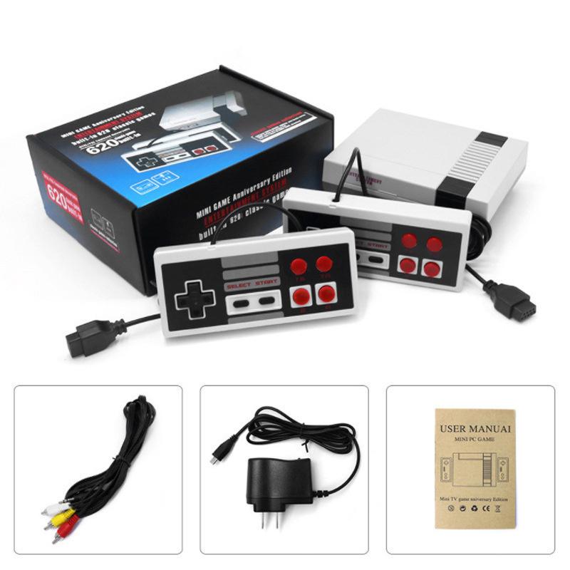 Mini Tv Handheld Family Recreation Video Game Console Av Output Built-In 620 Classic Games Dual Gamepad Gaming Player