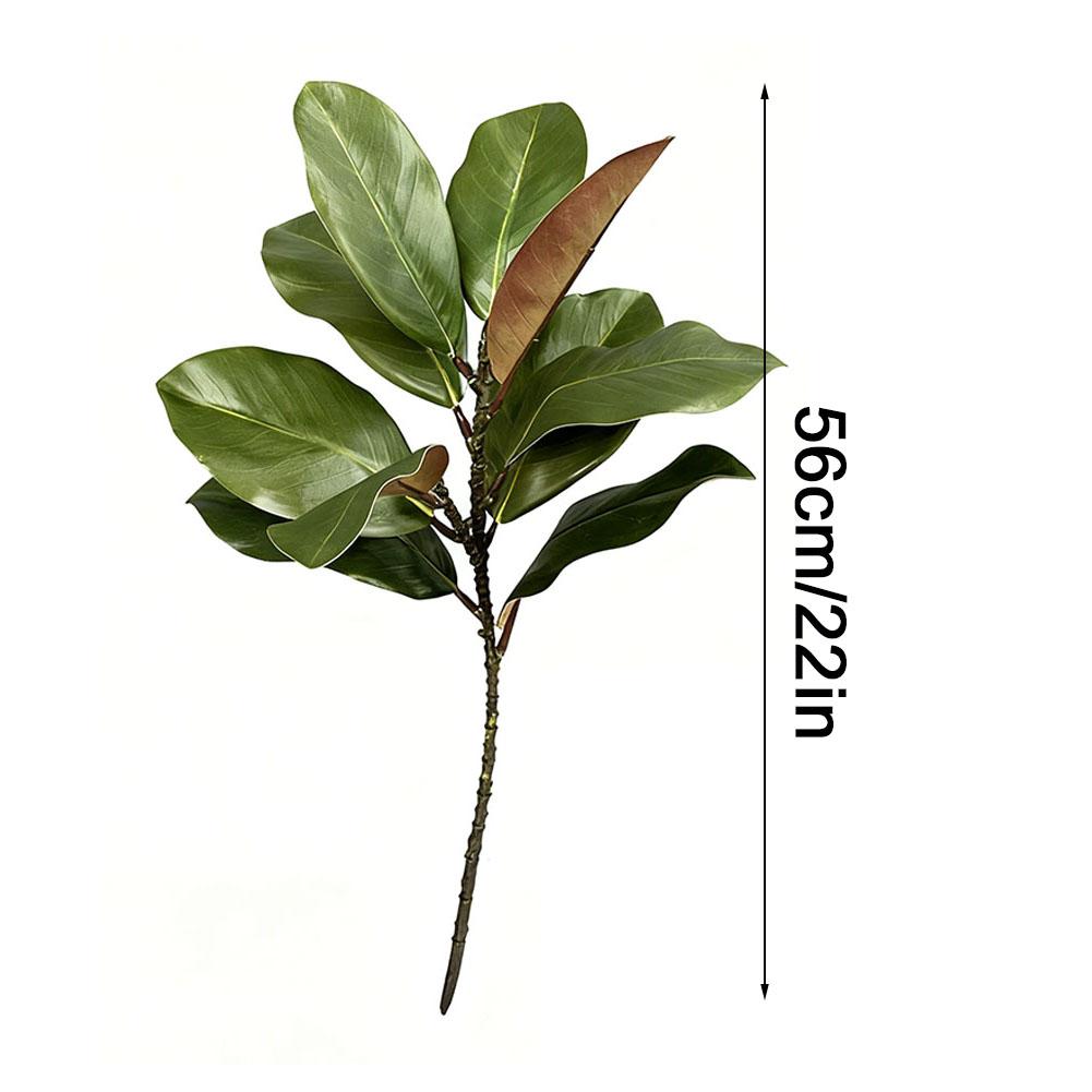 Artificial Magnolia Leaf Green Plant Floral Plastic Simulation Magnolia Branch Fake Plants Leaves Shopping Mall Decoration