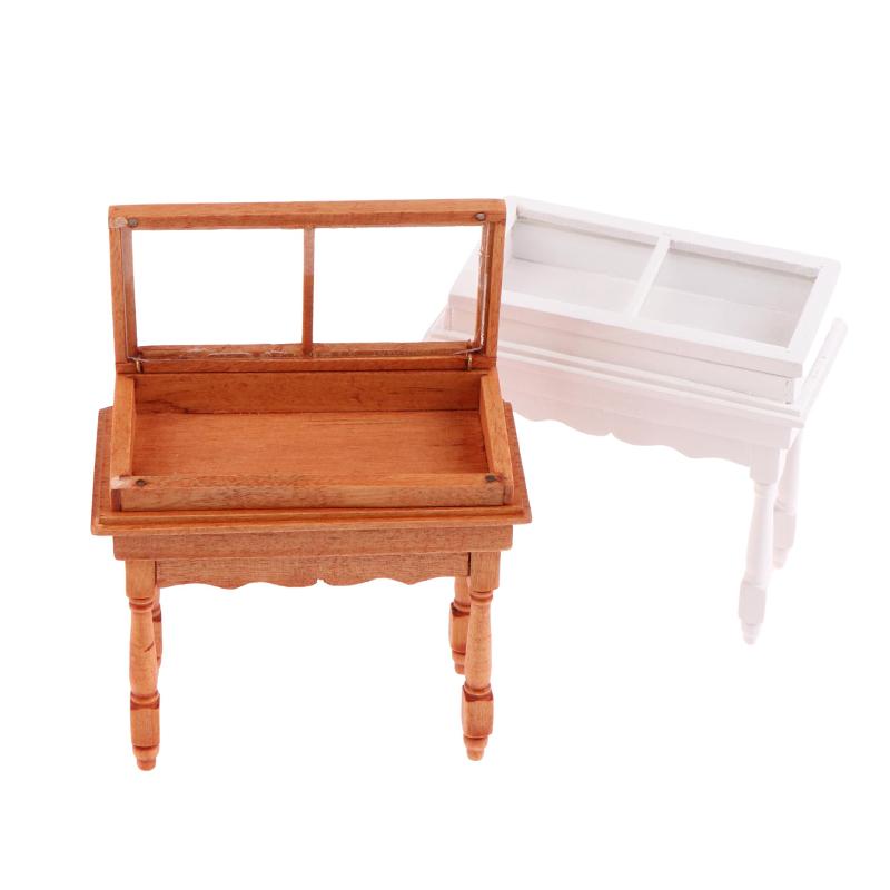 1:12 Dollhouse Miniature Counter Clamshell Jewelry Display Cabinet Showcase Storage Cabinet Furniture Doll House Decor Toy