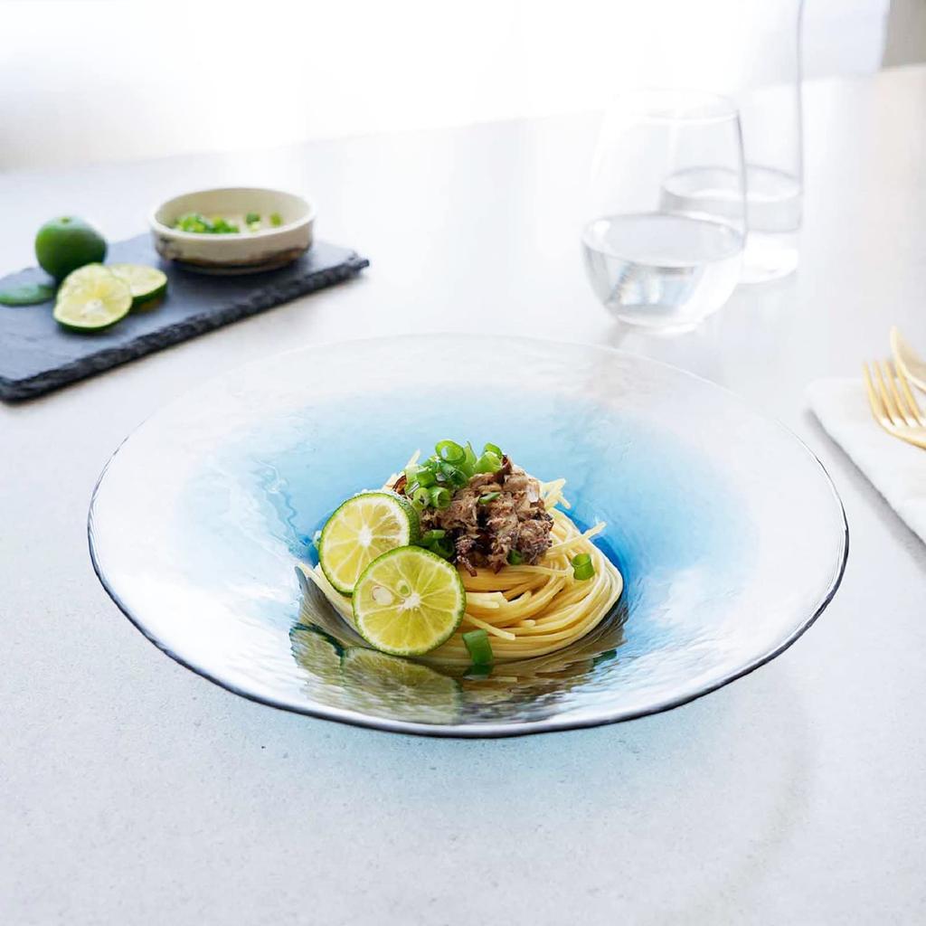 Toyo Sasaki Glass FUTAE Lid Bowl 250 Made In Japan Large Plate Round Plate Dish Glass Plate Tableware 46056WSHB