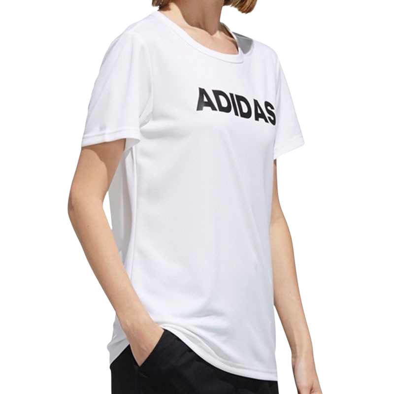 Adidas T Shirts Women's White Crew Neck Moderate FM5306