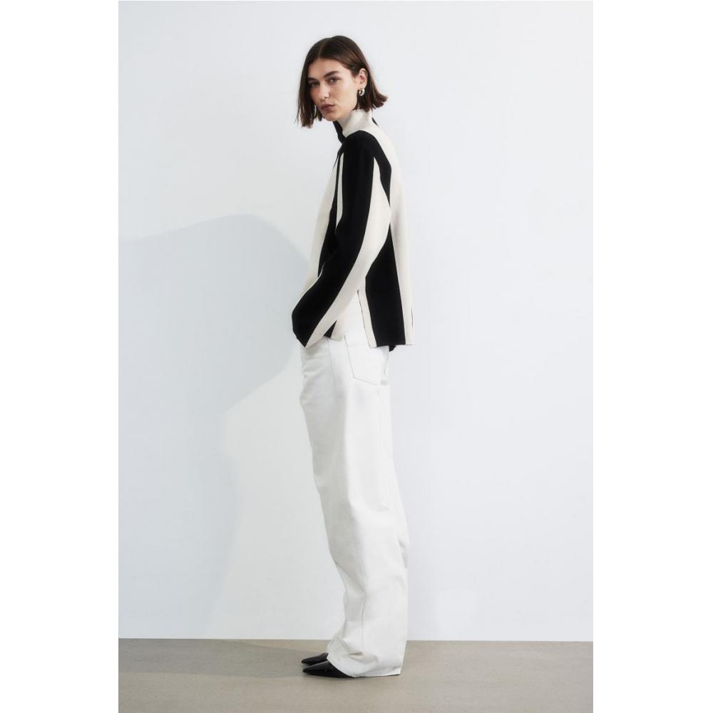 

Водолазка HM натуральный белый в черную полоску