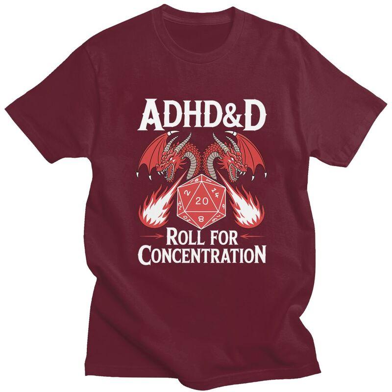 ADHS Rolle für Konzentration T-Shirt Unisex Kurzarm Mode Lässig Grafik T-Shirt Sommer Lockerer Schnitt Reine Baumwolle T-Shirt Oberteile