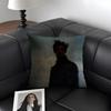 1PC Black White Art Design Cushion Cover Natural Linen Organic Fabric DoubleSided Printing Sofa Home Decor Gift Pillow Case
