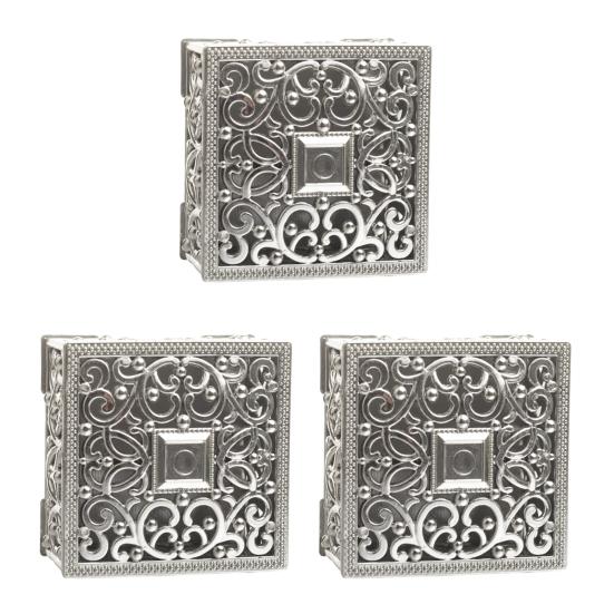 Vintage Hollow Out Jewelry Box Gold/Silver Plated Plastic Candy Box Wedding Party Favor Box for Ring Earrings Necklace Bridal Shower Birthday Supplies