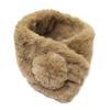 Fluffy Neck Warmer with Boa Brown [GlovesDEPO] Insert, Fabric, Unisex,