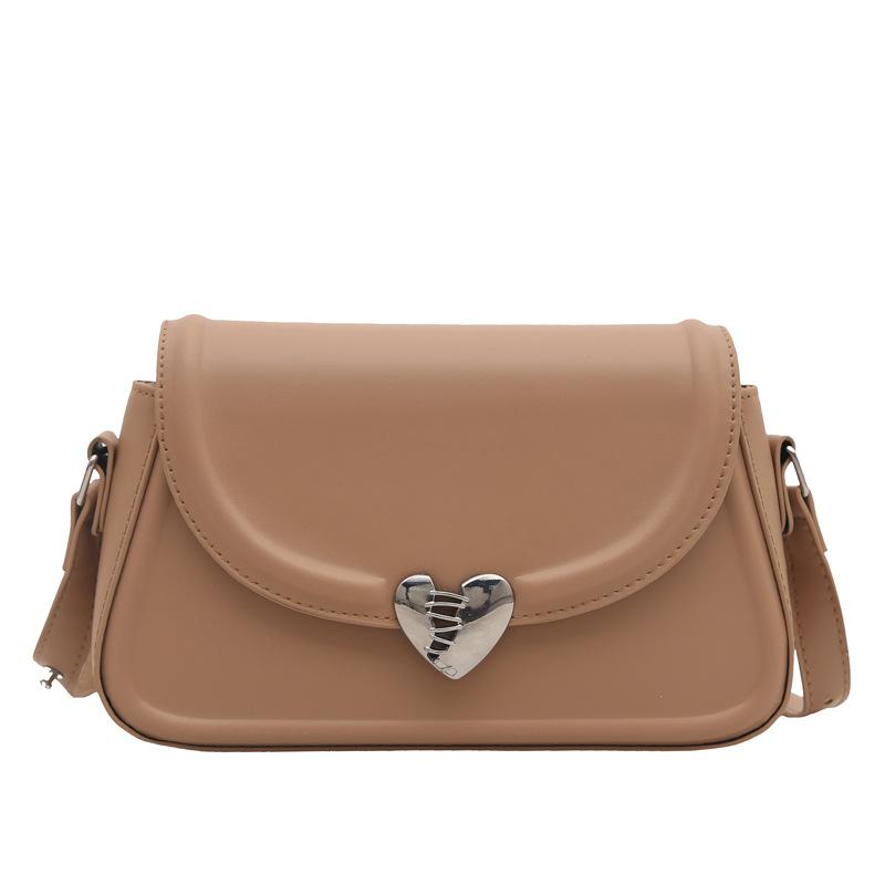 

French niche high-end underarm bag women s fashion love lock small square bag versatile shoulder bag темно-коричневого кольору