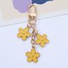 Dainty Enamel Metal Flower Pendant Key Chain Multi Color Key Bag Charms Keyring For Women