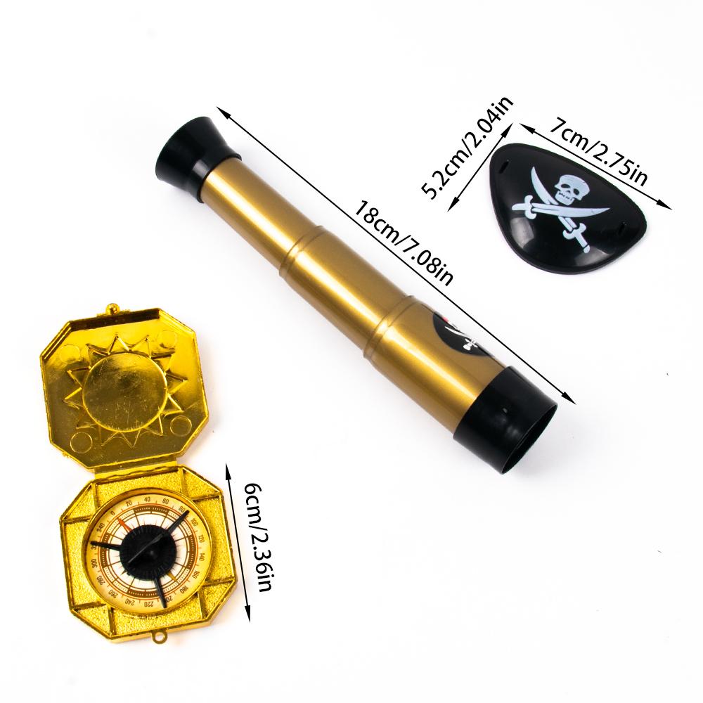 Dzieci Piracki Kapitan Cosplay Kostium Rekwizyty Piracka Opaska na Oko Hak Monety Teleskop Dziecięce Upominki Prezent Zabawka Piracka Impreza Halloween