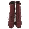 Used AUTHENTIC BOTTEGAVENETA Intrecciato Stitch Wedge Ankle Boots size 36 red Leather