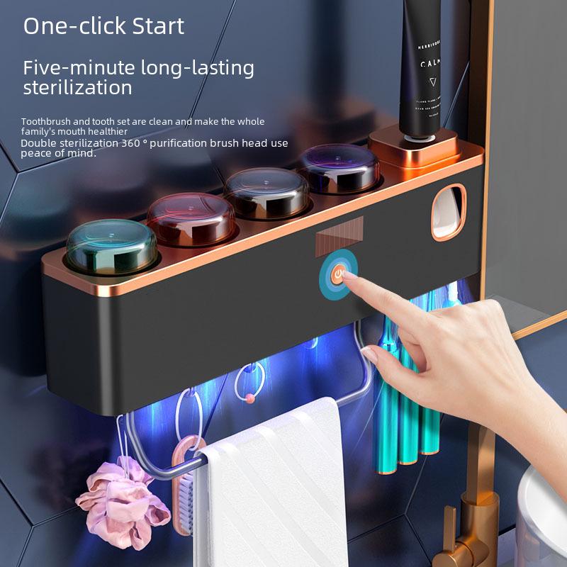 Wall-Mounted Multi-Functional Toothbrush Sterilizer and Holder
