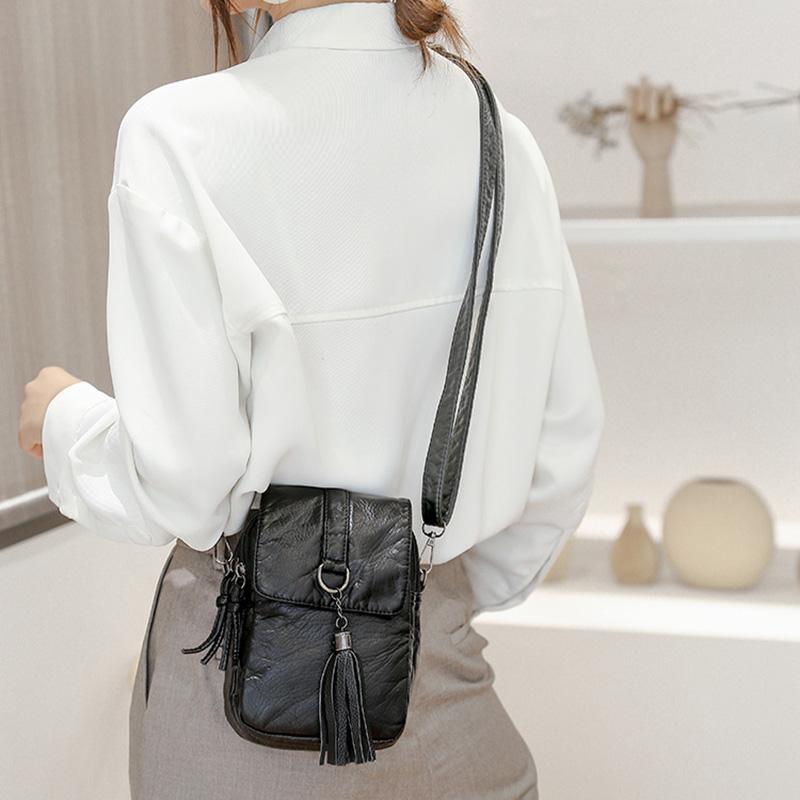 Summer Fashion Mini Women Messenger Bags Pu Leather Women Shoulder Bag Tassel Solid Clutches Ladies Tote Purse Crossbody Bags
