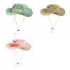 Big Brim Western Cowboy Hat Visor Sunscreen Fisherman Hat Retro Puppy Bucket Hat  Women