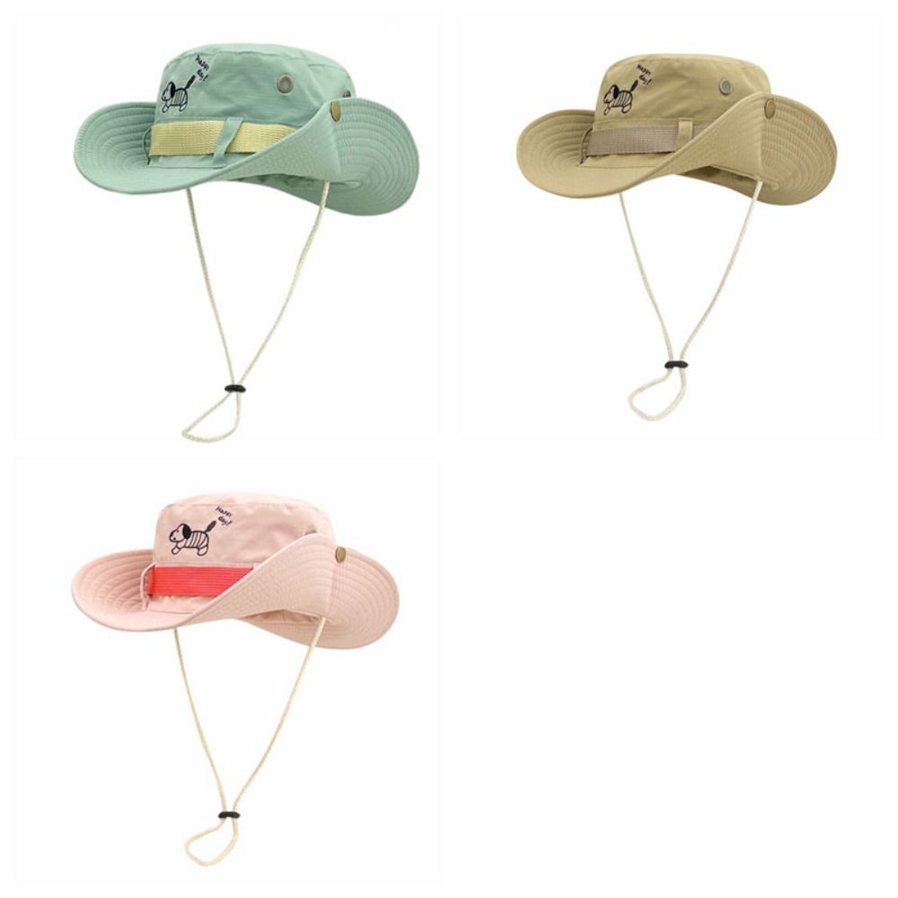 Big Brim Western Cowboy Hat Visor Sunscreen Fisherman Hat Retro Puppy Bucket Hat  Women