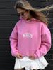 European & American Women's Winter Hoodie with Letter Print & Foam Bag Patch