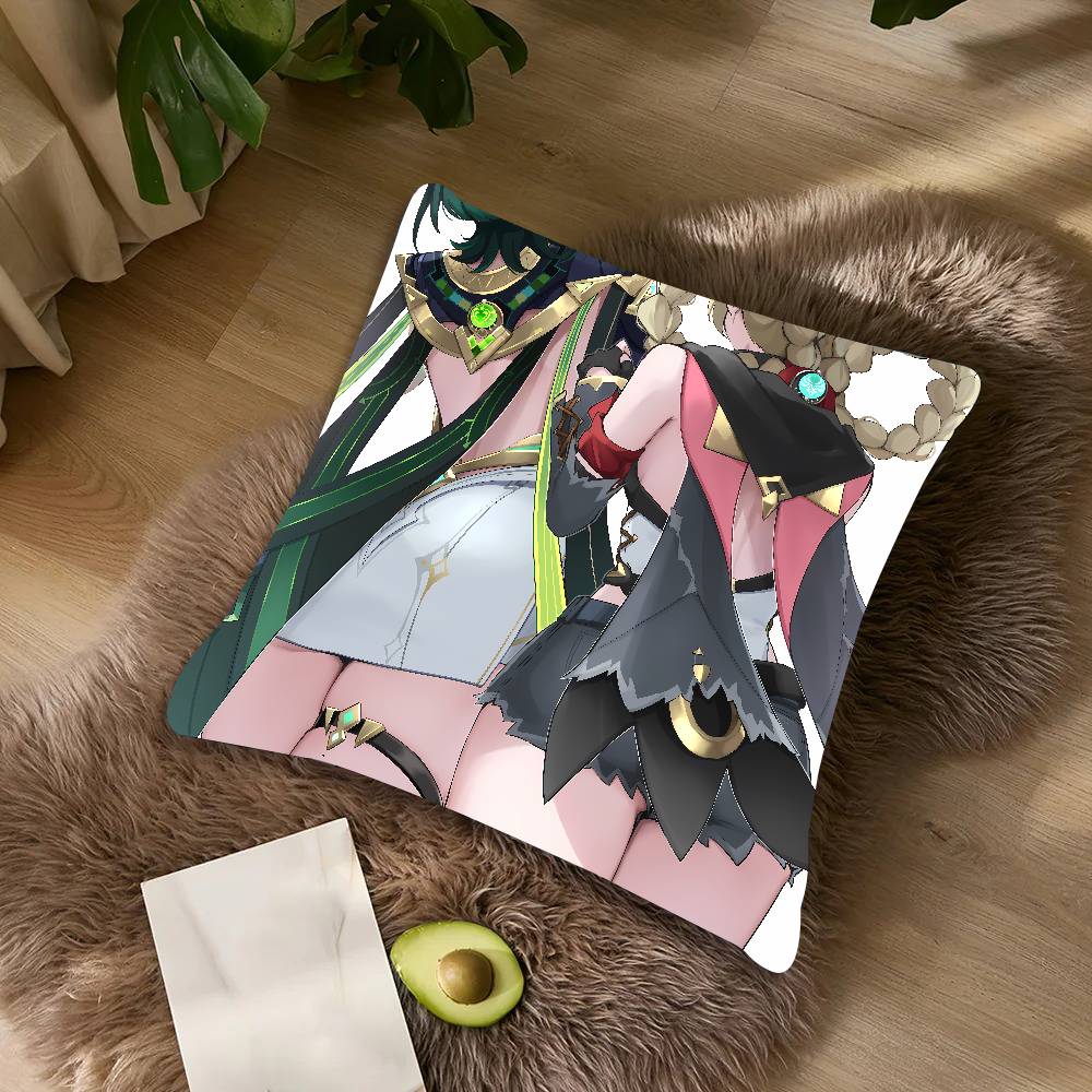 Cute Funny Girl Hot Jahoda Genshin Impact Cushion Cover Decor Throw Pillow Covers For Couch Camping Pillow Cover Decorations