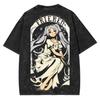 Frieren Beyond Journey's End Anime T-shirt Washed Oversized Tshirt Short Sleeve Casual Cotton Tees Tops Men's Unisex Clothing