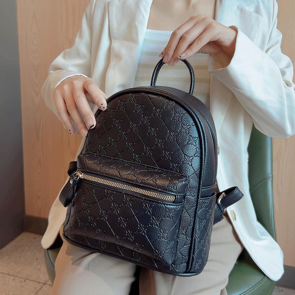 2025 Autumn/Winter Women's Fashion PU Embossed Trendy Backpack