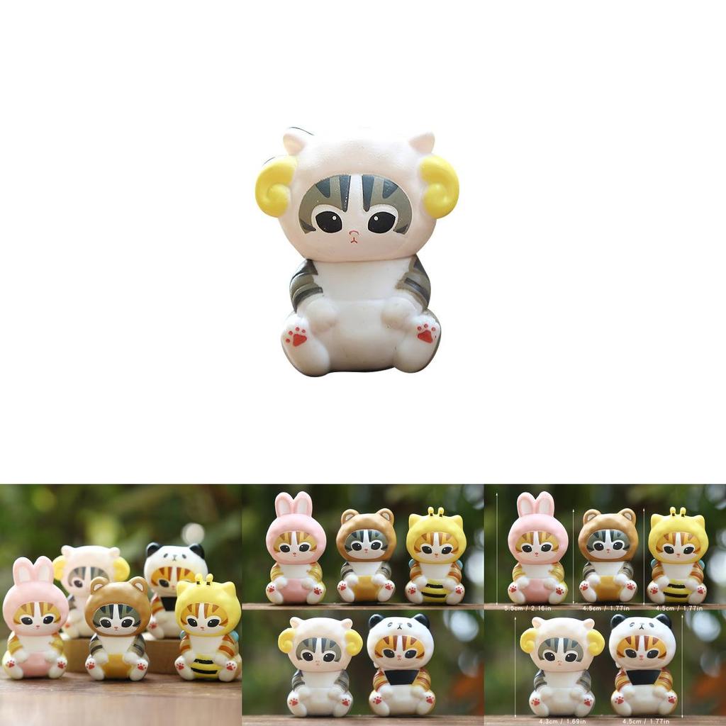 5 Stück Kreative Tier-Headsets Sitzende Katze Modell Schmuckset für Heimdekoration und Spiel