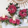 European Style Candle Rings Wreaths Simulated Fake Rose Flower Artificial Flowers  Window Display