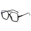 Korean Retro Tea-Colored Women's Fashionable Half-Frame Sunglasses - Trendy, High-End Feel, Street Style, Large Frame, Slimming Design