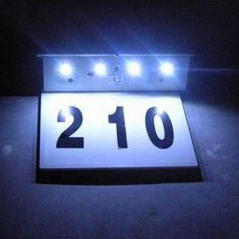 Solar LED House Number Light - Wall-Mounted Light Control