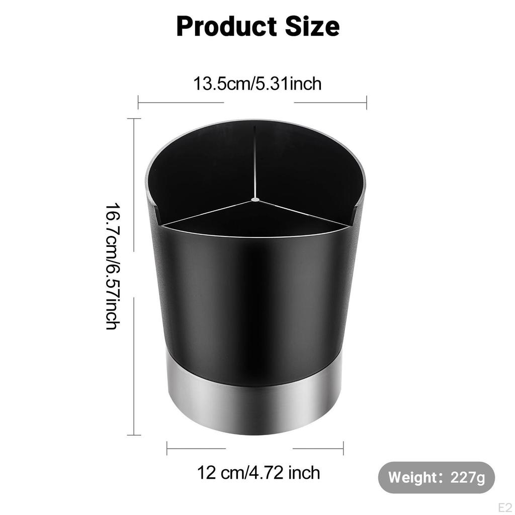 Holder Coffee Stirrers 3 Grid Stainless Steel Base Storage Dispenser Kitchen Utensil