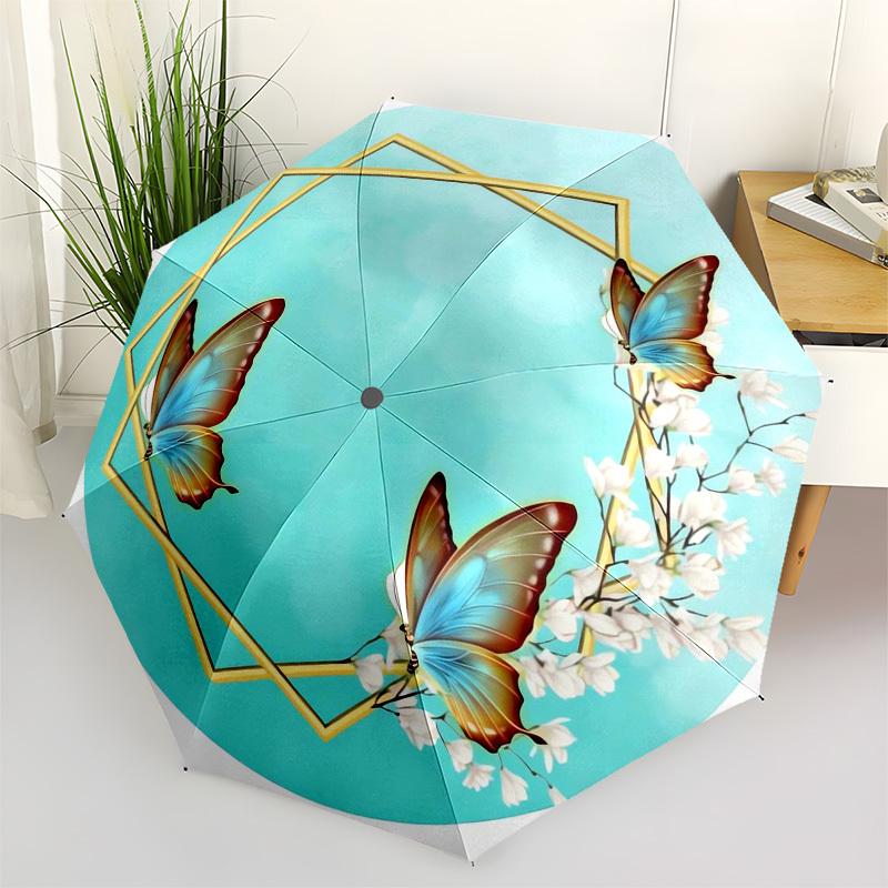 

1pc Butterfly Frame Design Umbrella with Plastic Handle,Vibrant Cartoon Pattern,Multi-functional UmbrellaPT143