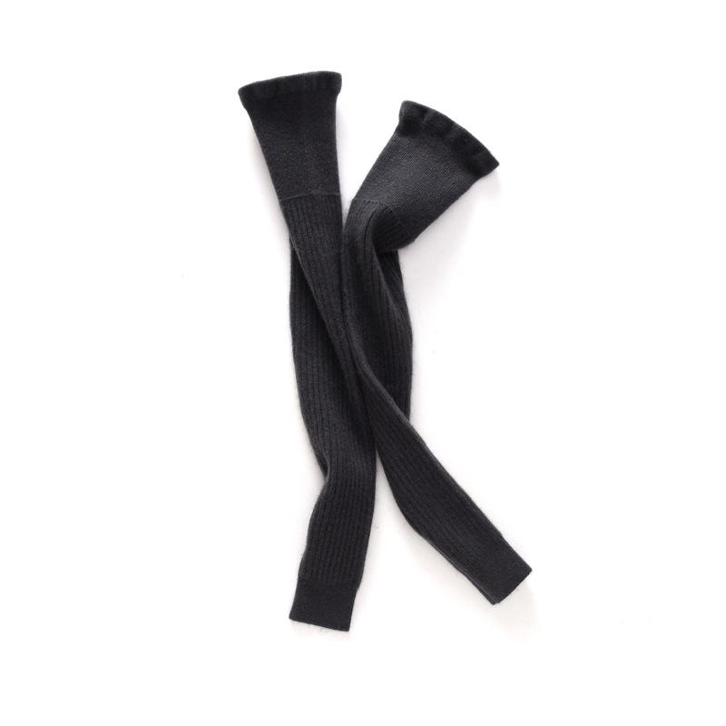Women's 100% Pure Cashmere Striped Knee-High Warm Knitted Leg Pads
