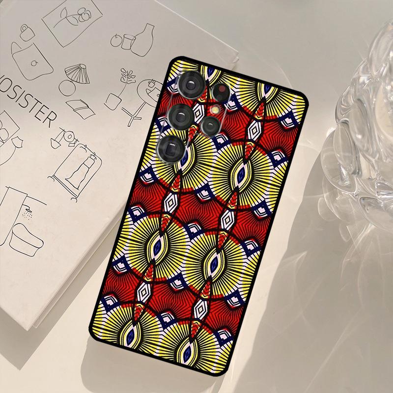 African Wax Fabric Phone Case For Samsung Galaxy S21 S22 S23 S24 S25 S26 Ultra S10 Plus S25 FE S20 FE Back Cover