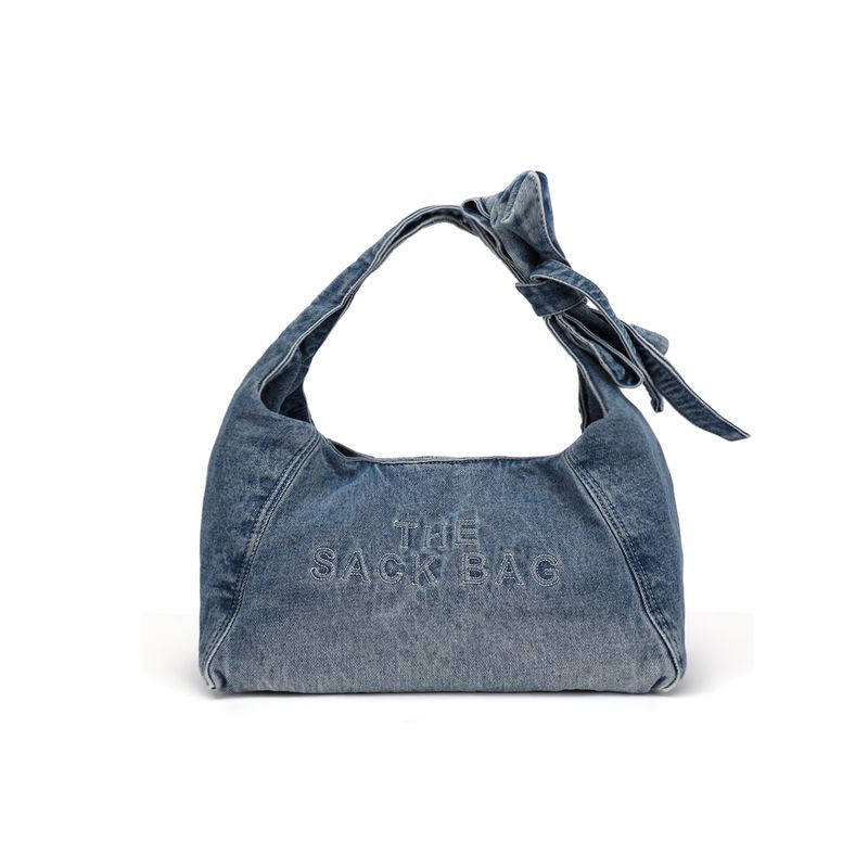 

Мини Джинсовая Джинсовая Сумка Женская 2025 Новое Поступление Сумка Дизайнерская Сумка Модная Сумка Кроссбоди с Бантом Dark blue-Large