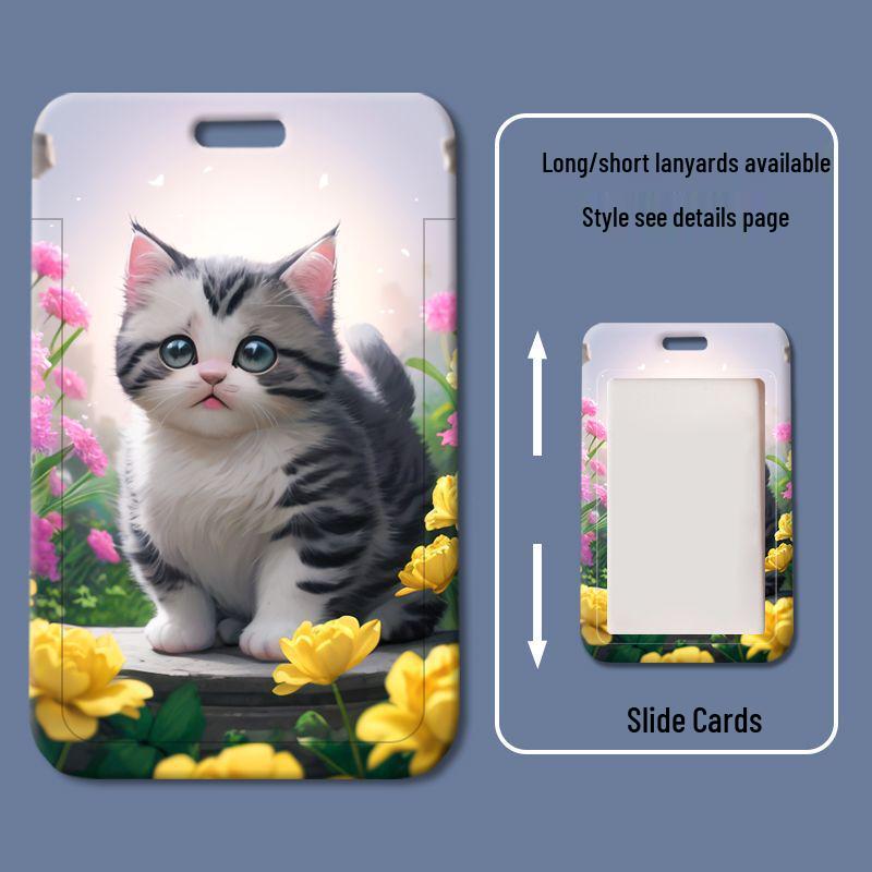Cute Tokyo Pet Cat Card Holder for Student or Work ID, Bus Pass, or Meal Card