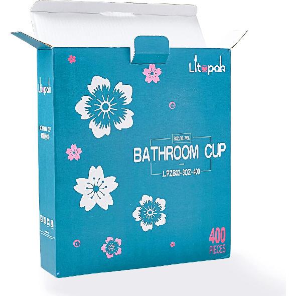 LITOPAK 400 Pack 3 oz Disposable Bathroom Cups, Colorful Small Disposable Paper Cups for Parties, Picnics, Barbecues, Travel and Events