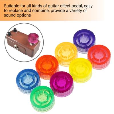 8Pcs Guitar Foot Nail Effect Pedal Protections Caps Guitar Effect Part Colorful Guitar Effect Pedal Footswitch Toppers