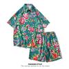 2026 Summer Northeast Chinese Floral Short Sleeve Shirt Beach Pants Set Retro Unisex Outfit Lightweight Breathable Daily Wear