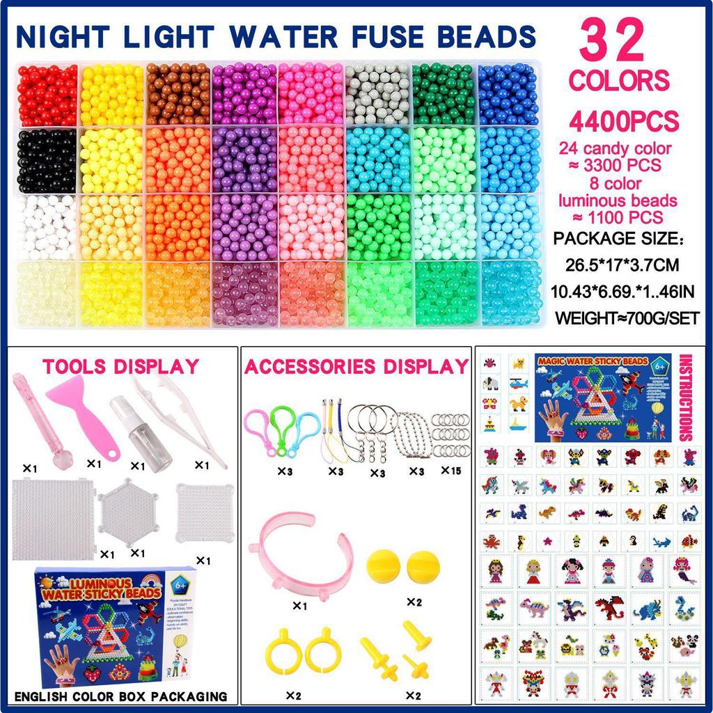Water Magic Beads DIY Puzzle Set for Kids: Early Education Handmade Hama Beads