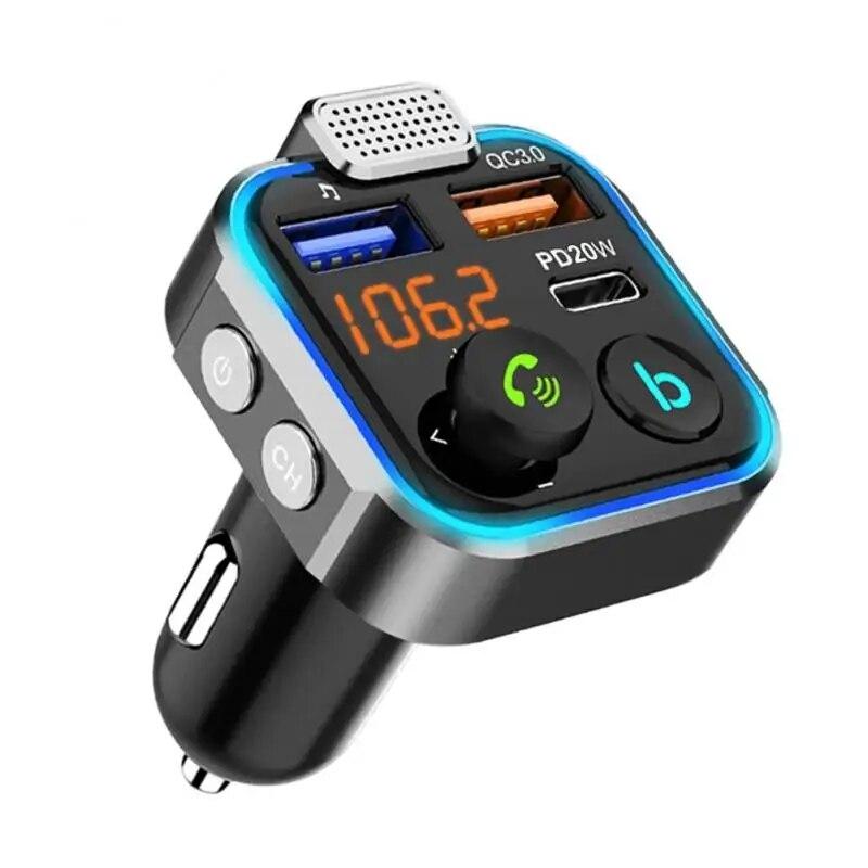 

Автомобильный Bluetooth 5,0 FM-передатчик Автомобильный MP3-плеер Большой микрофон Dual USB Быстрое зарядное устройство QC3.0 PD20W Аксессуары для автомобильной электроники