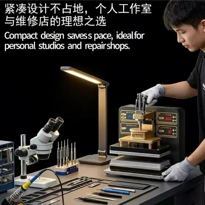 KEGUAN Dual Heating Screen Pressure Hold Mold Universal Flat Curved LCD Press Machine Waterproof Seal Repair for Mobile Phone