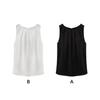 Women's Chiffon Pullover Vest with Round Collar Sleeveless Vest Top